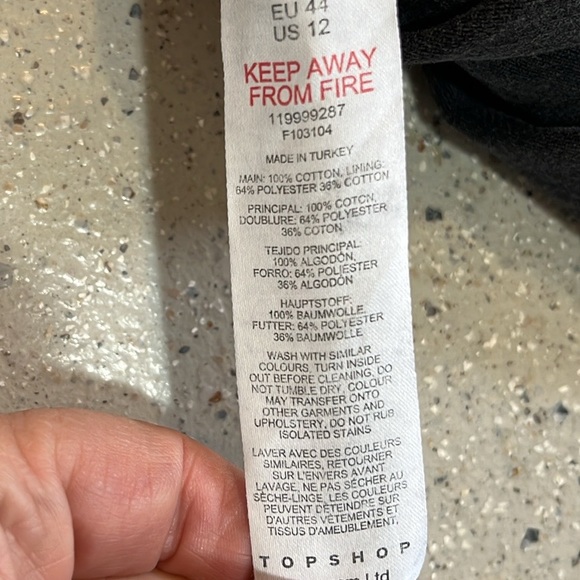 TOPSHOP LACE UP SIDE DENIM SKIRT WITH RAW HEM BLACK WASH SIZE 12 - Picture 7 of 11